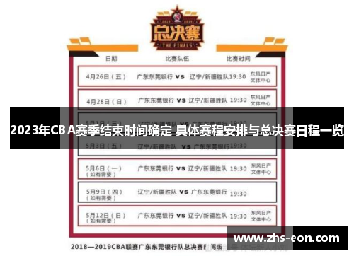 2023年CBA赛季结束时间确定 具体赛程安排与总决赛日程一览